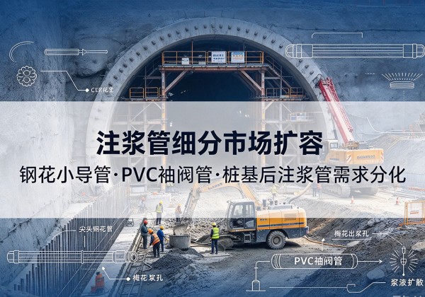 上城注浆管细分市场扩容，隧道钢花小导管、PVC 袖阀管、桩基后注浆管需求分化